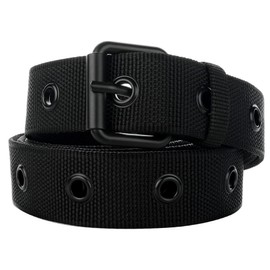 Awlyfm Mens Belt Black Casual Nylon Cloth Web Grommet Belts Big and Tall 67''