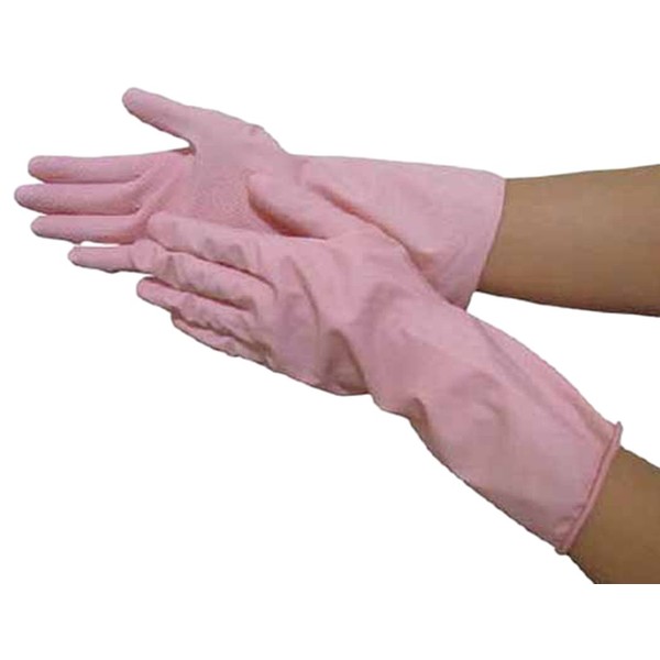 okamoto Fluffy Soft Natural Rubber Gloves Pink Large ok1pl