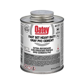 Oatey 31121 Fast-Set Heavy Duty Solvent Cement, 32 Oz, Can, Gray, Liquid, 16 oz