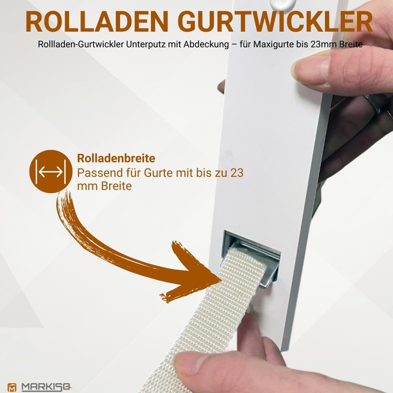 markiso® Roller Shutter Belt Winder Flush-Mounted Colour Grey Roller Shutter