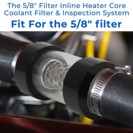 Alpha Rider 5/8" Universal Filter Inline Heater Core Coolant Filter and Inspection System Stainless Steel Filter Mesh Matching Fixture…