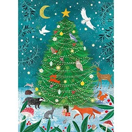 Museums & Galleries Charity Christmas Cards - Forest Wildlife Christmas Tree - Eco-Friendly and Recyclable - Pack of 8 Cards