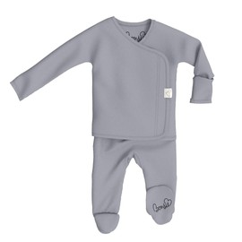 Bonsie Skin to Skin Babywear Footie - Gray Baby Footed Bodysuit - Fog (3-6 Months)
