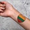 4 x 'Lithuania Flag Heart' Temporary Tattoos - Water Resistant,