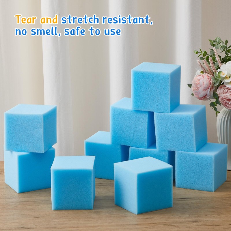 Treela 100 Pieces Foam Pit Blocks, Trampoline Padding for Gymnastics,