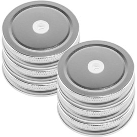 Southern Homewares Mason Jar Lids with Straw Hole Set of 6 Small Mouth Mason Jar Lids Kids Jar Lids Fun Mason Jar Drink Sip