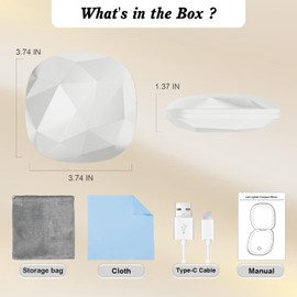 Lighted Handheld Small Mirror 1x/3x Magnification LED Travel Makeup Mirror Rechargeable Portable Mirror for Purse Pocket Travel Essential Accessory Gift for Women White