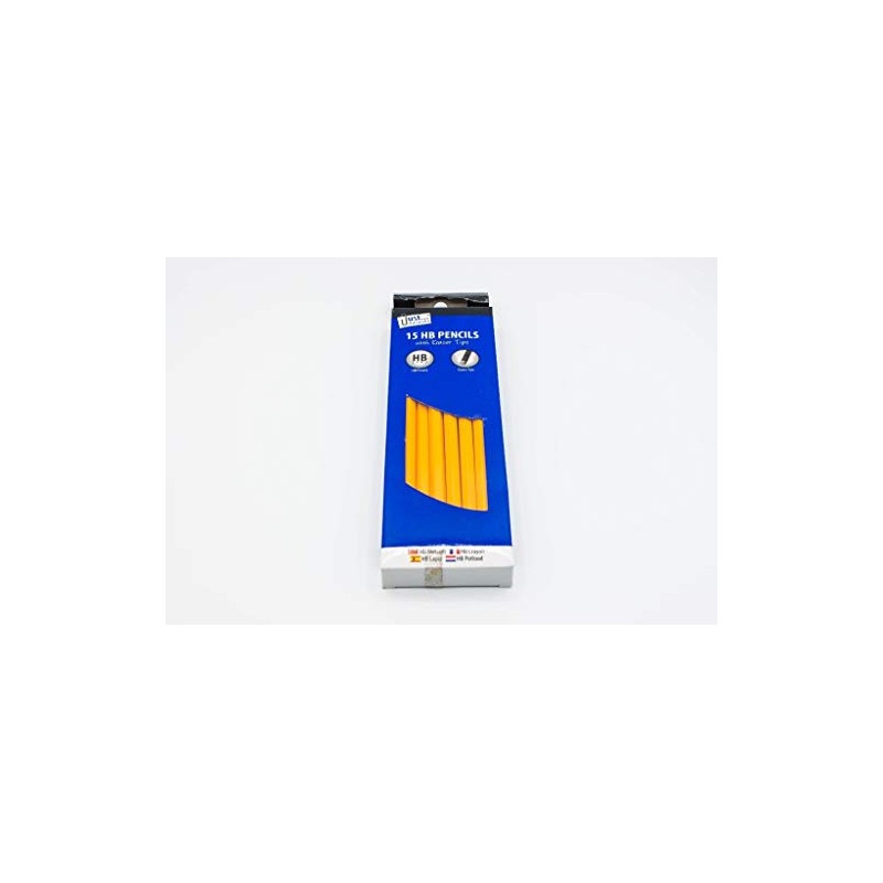 Just stationery 15 HB Pencils with Eraser Tops, 5631