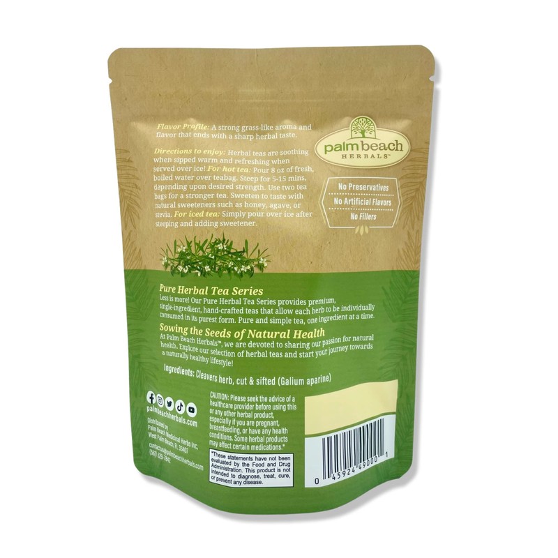 Palm Beach Medicinal Herbs - Cleavers Tea - Pure Herbal
