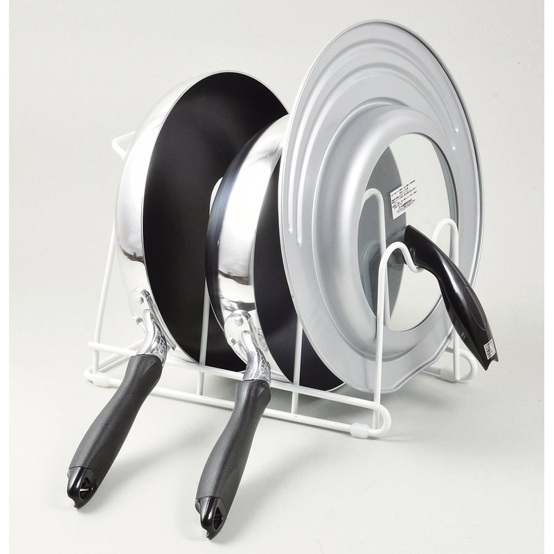 Pearl Metal HB-3606 Pan Rack, 3 Tiers, Blanc Kitchen, White