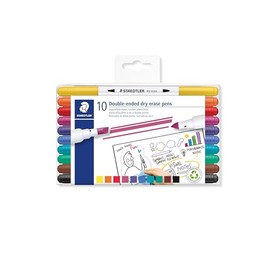 STAEDTLER Staedtler 3010 3010 TB10 Dry Erase Double Fibre Tip Pens - Pack of 10