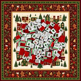 Scattered Mahjong Tiles Christmas Village 30x23x13mm Acrylic 160 Tiles Santa Xmas Tree Holiday Gift SetColor: Black Mahjong Bag Set