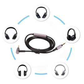 Replacement Audio Cable for WH XB910N XB 950BT 900N 700, for MDR 1A MDR 100abn MSR7 1rmk2 100AAP for ATH for MSR7, Upgrade Headphone Cable, AUX Cable with Microphone