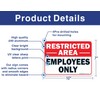 Faittoo Restricted Area Employees Only Sign, 10 x 7 Inches