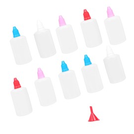 Baluue 10pcs Squeezable Eyedropper Bottles Funnel Plastic Liquid Dropping Containers for Essential Oils Saline Paint and More Random Colors