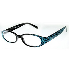 Aloha Eyewear Clear Reflections Irridescent Designer Reading Glasses for Youthful Women Who Want to Read in Style. Sapphire Shimmer 2.25