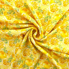 Summer Lemons Printed Liverpool Bullet Fabric Textured Knit 4 Way Stretch - 1 Yard