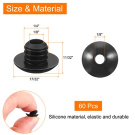 sourcing map 60pcs Pegboard Hook Locks, Pegs Board Plugs Shelf Hook Stopper Clips Fits 1/4 Inch Pegboard Hooks for Stopping Hooks from Falling Off(Black)