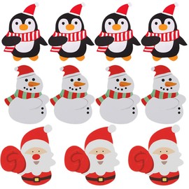 Milisten 150pcs Christmas Lollipop Paper Card DIY Santa Snowman Penguin Candy Lollipop Decoration Cards Lollipop Candy Holder Party Supplies