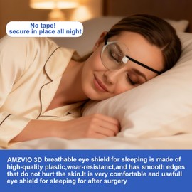 AMZVIO 2pcs Eye Shield After Cataract Surgery,Cataract Eye Patch With Adjustable Strap,Medical Eye Patches for Adults,Clear Eye Protector Hard Cover for Sleeping after Surgery