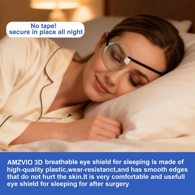 AMZVIO Clear Eye Shield after Surgery,2 Pack,Breathable Protective Eye Patches