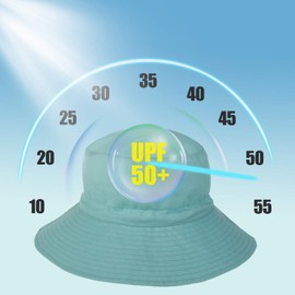 Baby Sun Hat Toddler Beach Swim Hats UPF 50+ Summer Bucket Hat Kids Infant Wide Brim Adjustable Sun Hat for Baby Boy Girls Turquoise