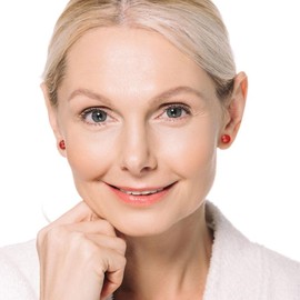 Red Agate Earrings for Women- Natural Gemstone Sterling Silver Stud Earrings, 8mm Natural Stone Earring, Black Agate/Red Agate/Opal Ball Earrings, Gemstone Jewelry Gifts for Women Girls (Red Agate)