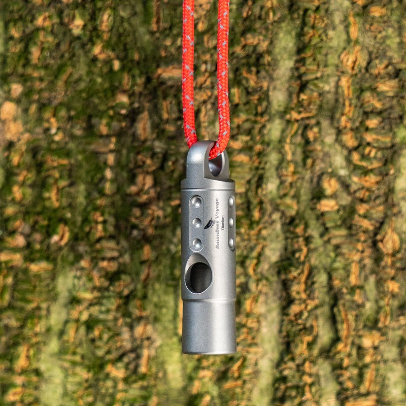 Boundless Voyage Titanium Whistle Emergency Survival Safety Whistles with Lanyard