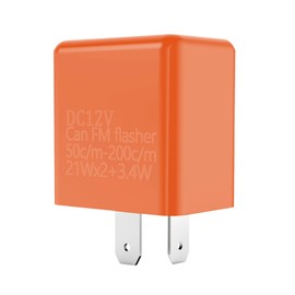 Wonvify 2 Pin Motorcycle LED Flasher Relay 12V Adjustable Relay Bike Signal Indicator Flashing Light (Orange)