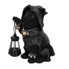 Nemesis Now Reapers Feline Cat Lantern Figurine, Black, 18.5cm
