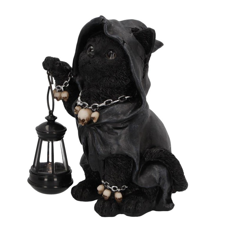 Nemesis Now Reapers Feline Cat Lantern Figurine, Black, 18.5cm