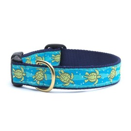 Up Country Sea Turtle Pattern Dog Collars and Leashes (Sea Turtle Dog Collar, Large (15 to 21 inches) 1 Inch Wide Width)