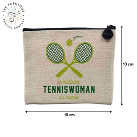 Canvas Bag - Le Best Le Meilleur du Monde Passion Work Leisure Sport Collegue Family - Linen Look Cosmetic Bag - Toiletry Bag - Purse, Tenniswoman, Cosmetic bag