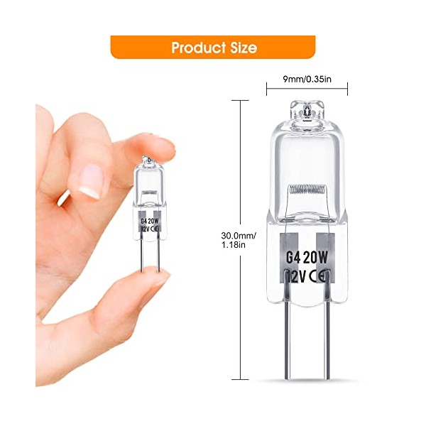 EvaStary EvaStary G4 Halogenbirnen, 20W 12V Kapselbirne, Dimmbar, 300LM, Warmwei?