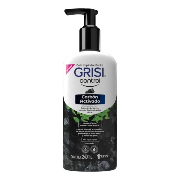 Gel Limpiador Facial Grisi Control Carbón Activado 240 ml -