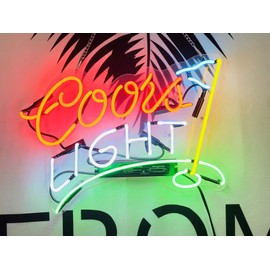 Queen Sense 14" Coor Lights Golf Neon Sign Acrylic Handmade Man Cave Beer Pub Bar Wall Decor Lamp Light A114CLGA2