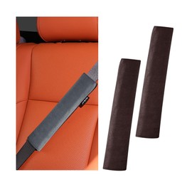 zipelo Car Seat Belt Pad, 2PCS Comfortable Vehicle Seatbelt Strap Cover for Neck & Shoulder Protection, Soft Automotive Interior Accessories, Universal for SUV Sedan Truck (Brown)