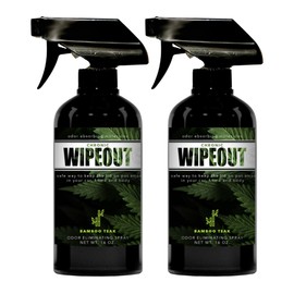 Chronic Wipeout Smoke Smell Eliminator for Home, Cars, Hands, Hair, Clothes, & More | Smoke Odor Eliminating Spray for All Kinds of Strong Smoke | Gifts for Smokers - Bamboo Teak 2 Pack (16 oz)