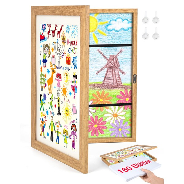 Joyshare A4 Picture Frame Children's Drawings Wooden Picture Frame Change