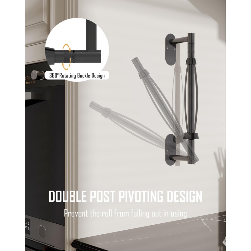 BATHDANCE Paper Towel Holder Under Cabinet, Single Hand Operable Roll