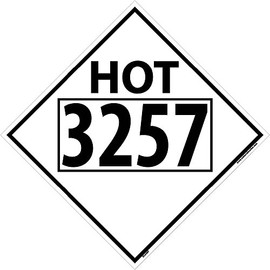 NMC DL85BP National Marker Dot Placard Sign,Hot, 3257, Four Digit, 10 3/4 Inches x 10 3/4 Inches, Ps Vinyl