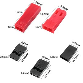 Harrisen 50 Sets Servo Connectors Male Female Crimp Pin Cable Kit Compatible with JR JST SYP Futaba for RC Model Parts, Aviation Models