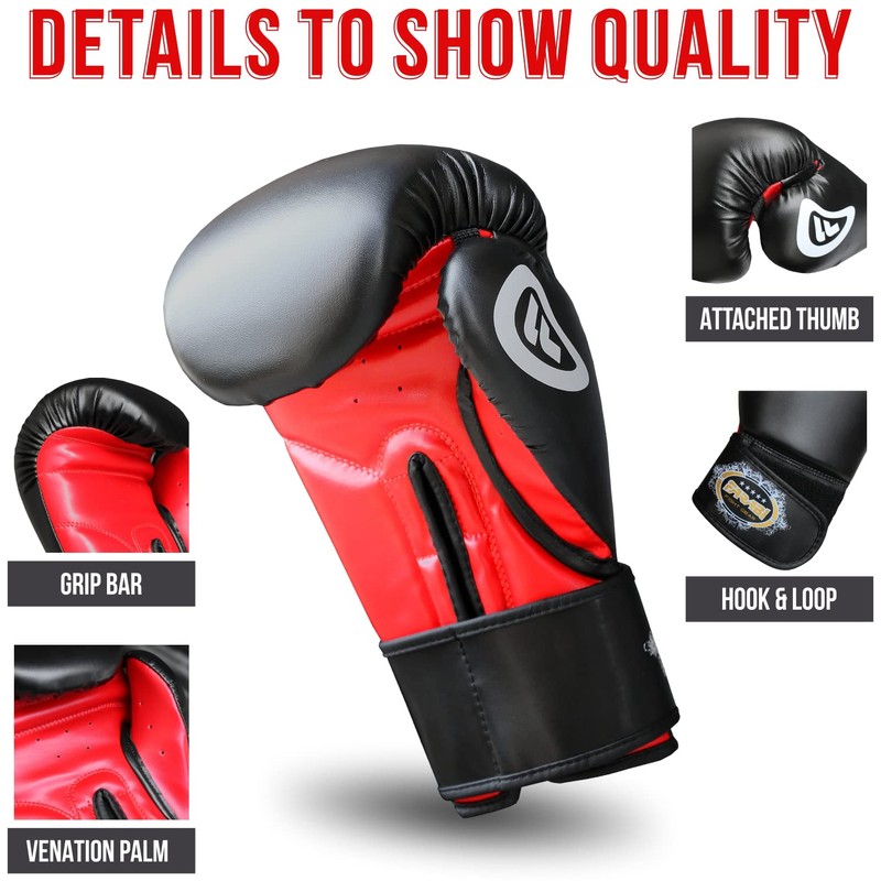 Farabi Boxing Gloves for Training Punching Sparring (Black Dragon, 10-oz)