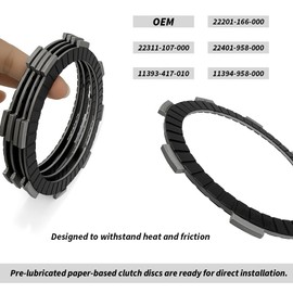 GOLKNHA Clutch Kit & Cover Gasket Compatible with Honda ATC200 ATC200E ATC200M ATC200S 1981-1986 ATC185 ATC185S 1980-1983 OEM#22201-166-000 22311-107-000