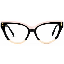 Zeelool Readers Stylish Acetate Cat Eye Reading Glasses for Women with Standard Anti-Reflective Coating Cascata ZOA01858-02 (Black, 3.0)