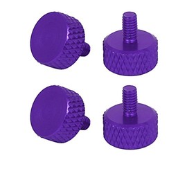 sourcing map Computer PC Graphics Card M3.5x6mm Flat Head Knurled Thumb Screws Purple 4pcs