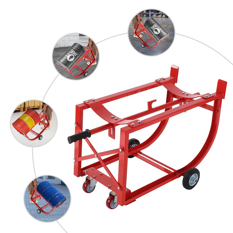CUBELLIN Drum Cradle 55 Gallon Drum Cart Rack Steel Oil