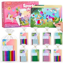 JoyCat 24 Pack Foil Art Craft Party Favors,No Mess Arts and Crafts for Kids,Goodie Bag Stuffers,DIY Creative Activity, Birthday Present for Girls Boys 4 5 6 7 8 9 Years Old(Unicorn)