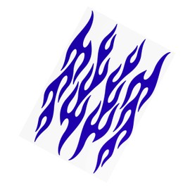 Set of 4 Purple Flame Decals, Retro Fire Motorcycle Helmet Stickers, Hotrod Flames Adult Bike Frame Transfers / #876-PR