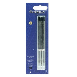 Waterman 2167476 Ballpoint Pen Refill, Fine Point, Black, Oil-based, Packaged